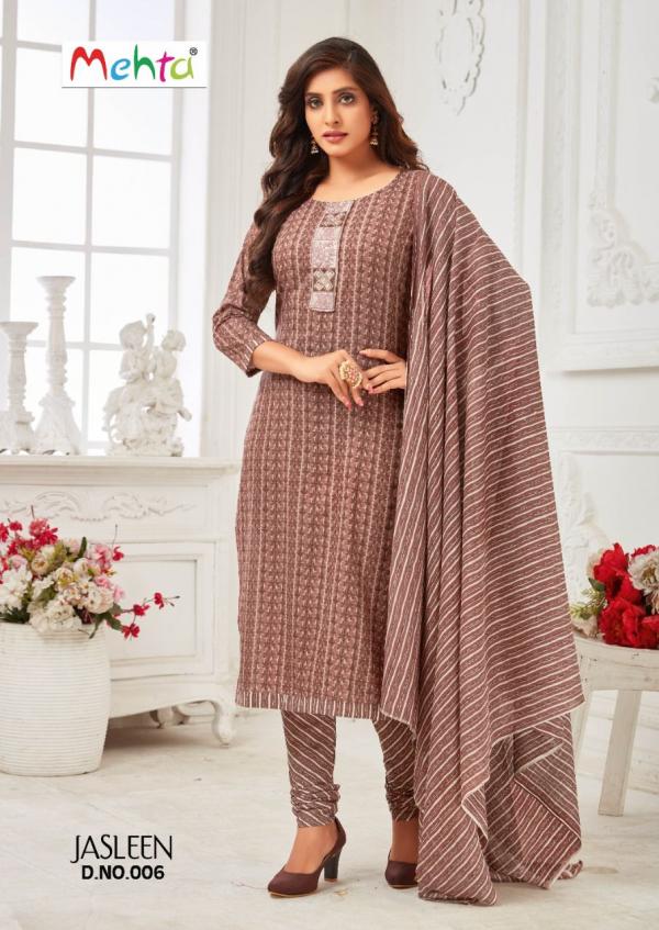 Mehta Jasleen Cambric Cotton Designer Patiyala Suit